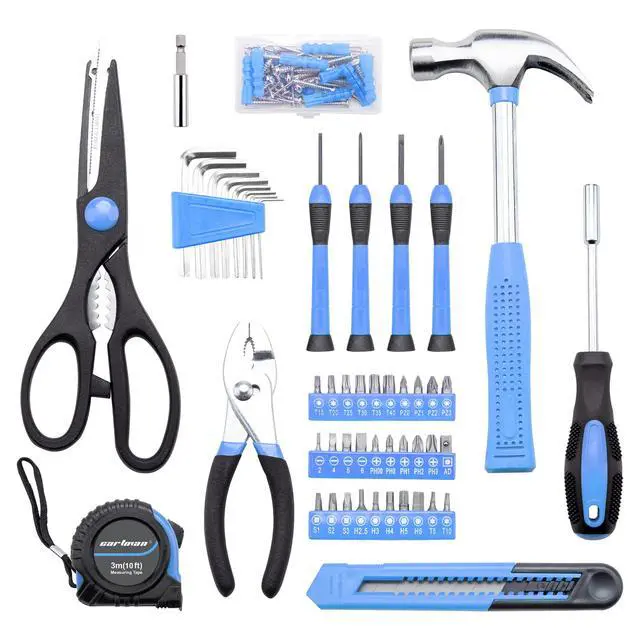 Alt view image 3 of 7 - Complete Household Tool Set, Blue Hand Kit With Storage Case