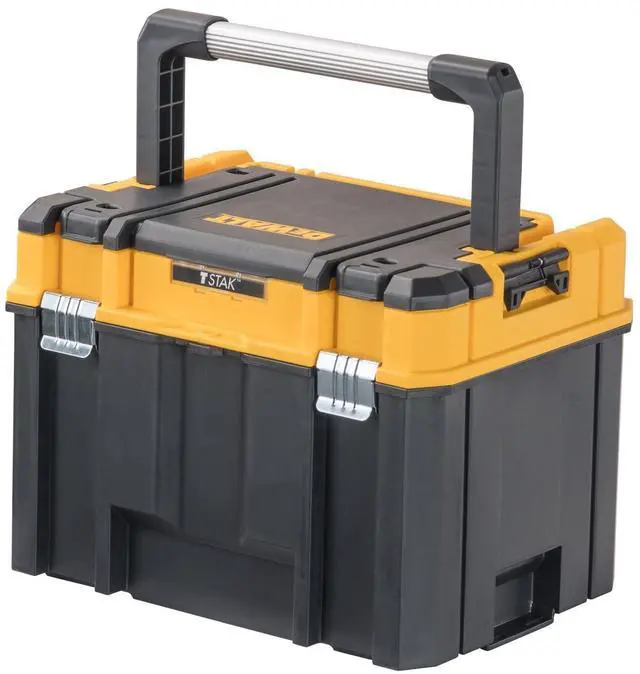 Main image of TSTAK Tool Box, Deep, Long Handle, Extra Large Design, Fixed Divider for Tool Organization, Water and Debris Resistant (DWST17814)