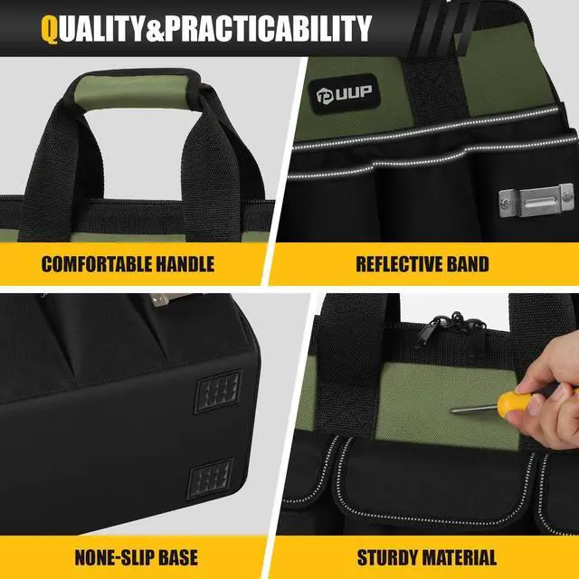 Alt view image 4 of 6 - Heavy Duty Tool Bag 15Inch, 16-Pocket Portable Empty Tool Box Organizer