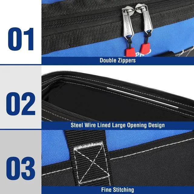 Alt view image 3 of 7 - 16-inch Wide Mouth Tool Bag with Water Proof Molded Base