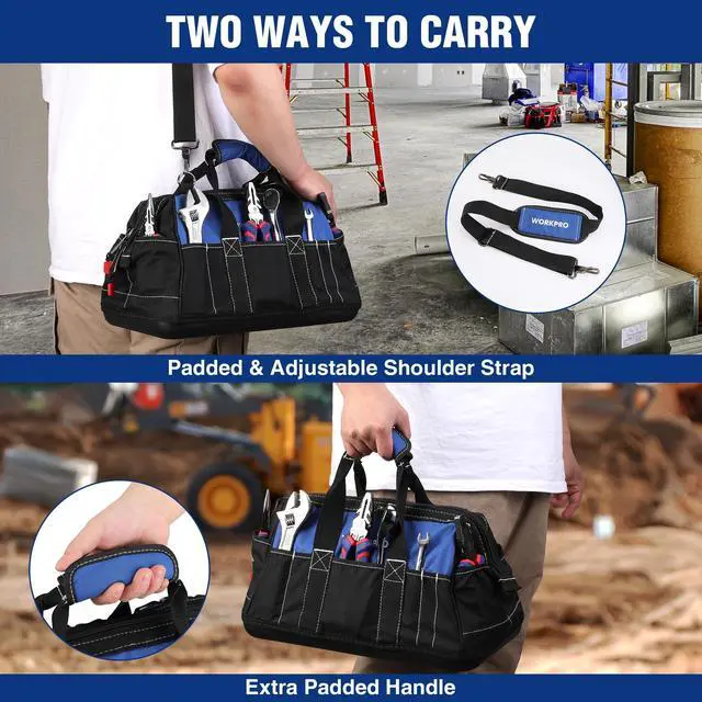 Alt view image 6 of 7 - 16-inch Wide Mouth Tool Bag with Water Proof Molded Base