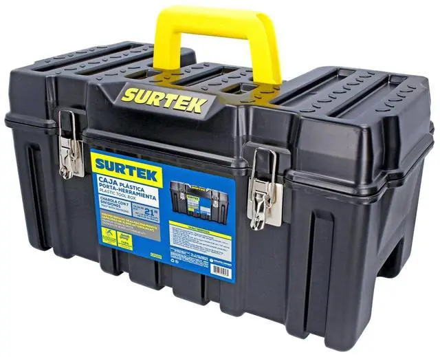 Main image of Tool Box - 21" x 11" x 10" Mobile Tool Carrier with Moulded ABS Plastic Construction & Dual Latching Metal Clasp Design - CPS20 , Black