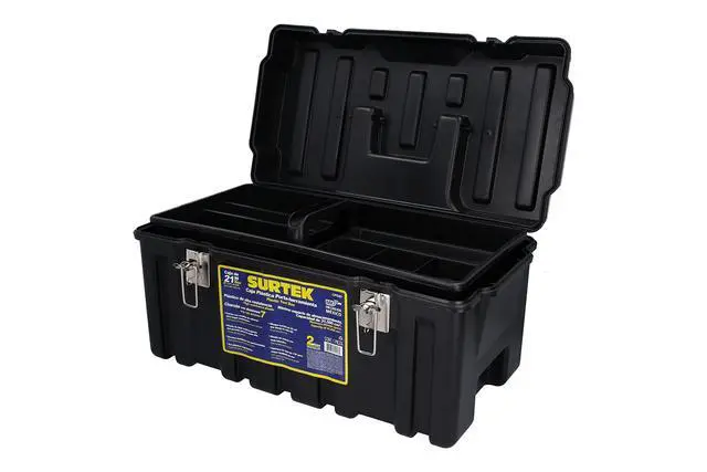 Alt view image 2 of 5 - Tool Box - 21" x 11" x 10" Mobile Tool Carrier with Moulded ABS Plastic Construction & Dual Latching Metal Clasp Design - CPS20 , Black