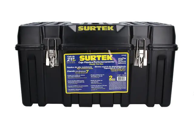 Alt view image 3 of 5 - Tool Box - 21" x 11" x 10" Mobile Tool Carrier with Moulded ABS Plastic Construction & Dual Latching Metal Clasp Design - CPS20 , Black