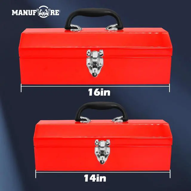 Alt view image 4 of 7 - 14" Metal Tool Box with Carry Handle for hold Common Tools