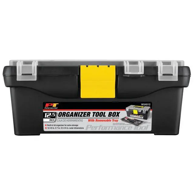 Alt view image 2 of 7 - W54012 Heavy Duty Plastic Organizer Tool Box for Workshops and Garages, Black, 12.5-Inch