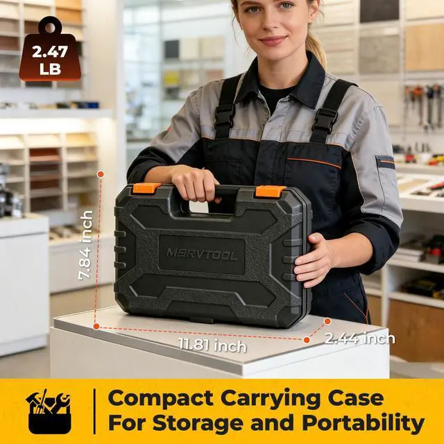 Alt view image 5 of 7 - 57 Piece Basic Tool Set, Home Repair Hand Tool Kit, General Household Tool Box, Portable Toolbox with Storage Case for Homeowner, DIY, Handyman, Women, Men