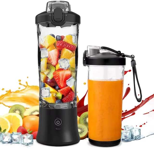 Main image of 20oz Portable Blender, 240W USB Rechargeable Smoothie Blender with LED Display, Pulse & Blend Modes, IPX7 Waterproof, BPA-Free,Travel Juicer for Shakes, Ice Crushing, Sports & Outdoor Black