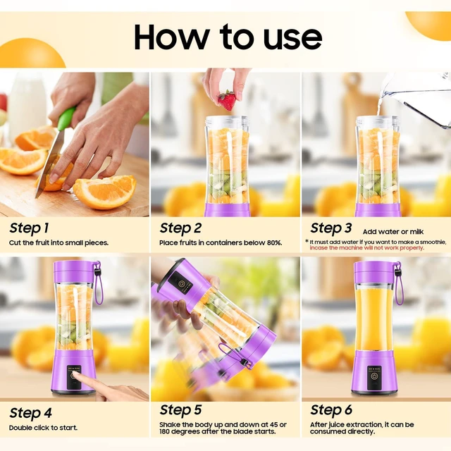 Alt view image 5 of 7 - Portable Personal Size Mini Blender - Small Blender Make Smoothies & Shakes