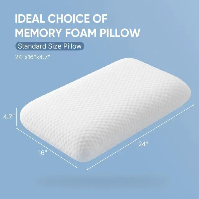 Alt view image 2 of 7 - Memory Foam Pillow, Bed Pillows for Sleeping, Standard Size, 2 PCS