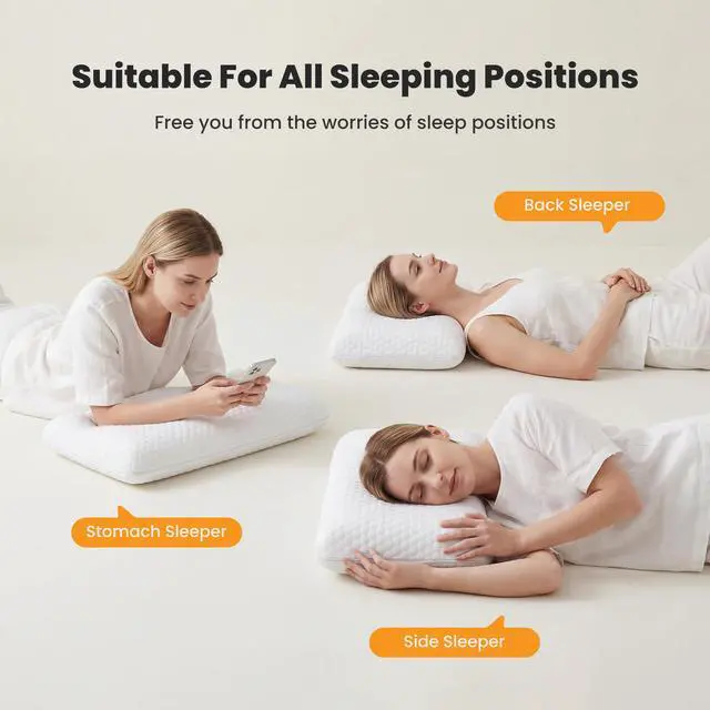 Alt view image 3 of 7 - Memory Foam Pillow, Bed Pillows for Sleeping, Standard Size, 2 PCS