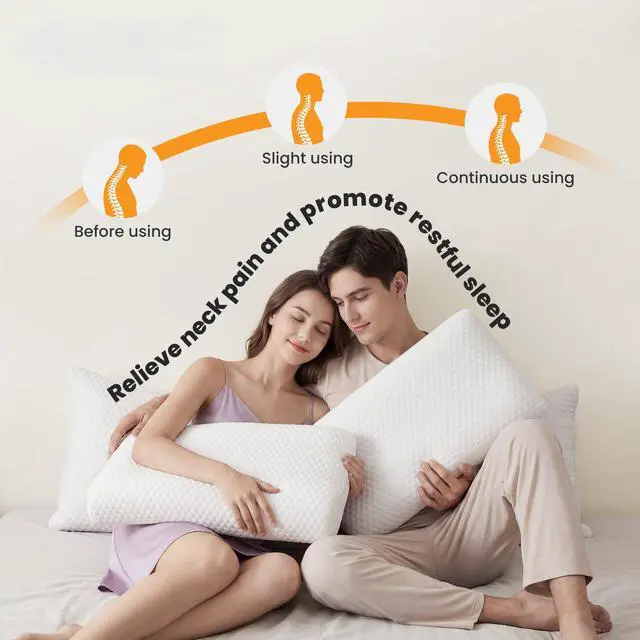 Alt view image 4 of 7 - Memory Foam Pillow, Bed Pillows for Sleeping, Standard Size, 2 PCS