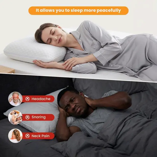 Alt view image 7 of 7 - Memory Foam Pillow, Bed Pillows for Sleeping, Standard Size, 2 PCS