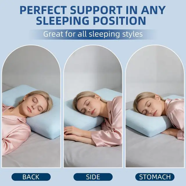 Alt view image 5 of 7 - HIMOON Cooling Memory Foam Pillow, Bed Pillow for Sleeping, Standard Size, Breathable Memory Foam, Premium Support with Washable Cover for Back, Side and Stomach Sleepers (1 Pack)