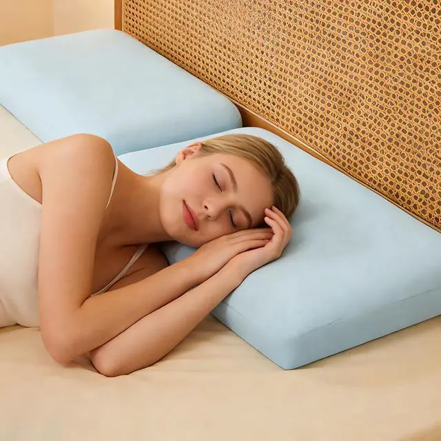 Alt view image 6 of 7 - HIMOON Cooling Memory Foam Pillow, Bed Pillow for Sleeping, Standard Size, Breathable Memory Foam, Premium Support with Washable Cover for Back, Side and Stomach Sleepers (1 Pack)