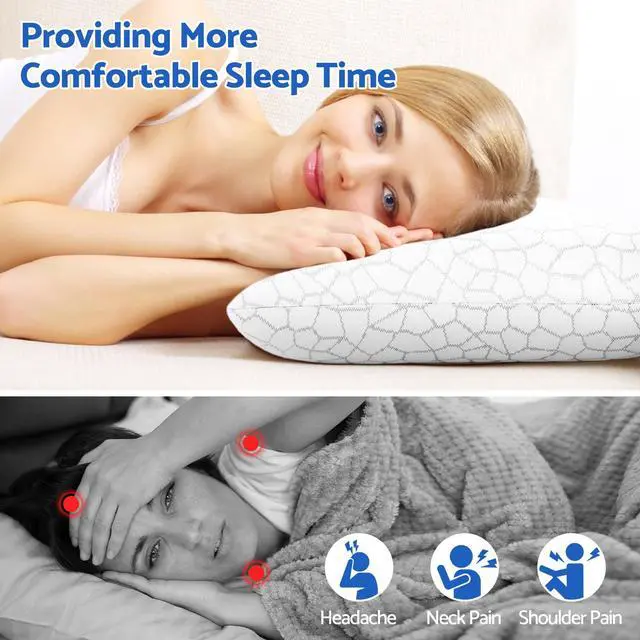 Alt view image 5 of 7 - Memory Foam Pillow, Bed Pillow Neck Pillow for Sleeping