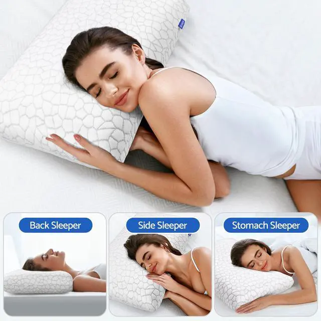 Alt view image 6 of 7 - Memory Foam Pillow, Bed Pillow Neck Pillow for Sleeping