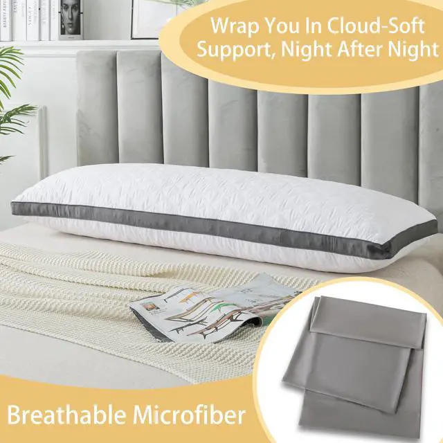 Alt view image 5 of 7 - Memory Foam Body Pillow with Cover, Long Bed Pillow for Adults