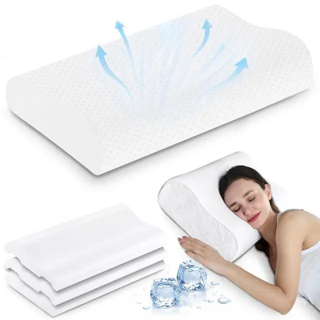 Main image of Cooling Memory Foam Neck Pillow Cervical Bed Pillow
