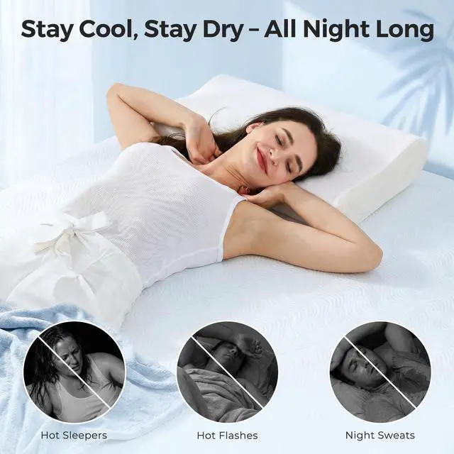 Alt view image 4 of 7 - Cooling Memory Foam Neck Pillow Cervical Bed Pillow