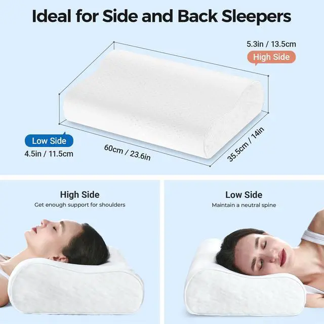 Alt view image 7 of 7 - Cooling Memory Foam Neck Pillow Cervical Bed Pillow