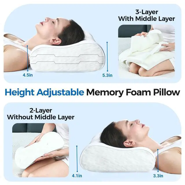 Alt view image 6 of 7 - Cooling Memory Foam Neck Pillow Cervical Bed Pillow