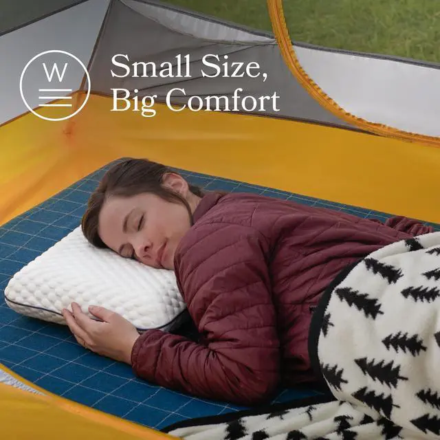 Alt view image 6 of 7 - Cooling Gel Memory Foam Camping Pillow Travel Size, Ventilated Cooling Pillow for Side & Back Sleepers, Neck Support, Compact with Carry Bag, Washable Cover