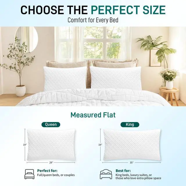 Alt view image 7 of 7 - Adjustable Shredded Cross Cut Memory Foam Queen Pillow