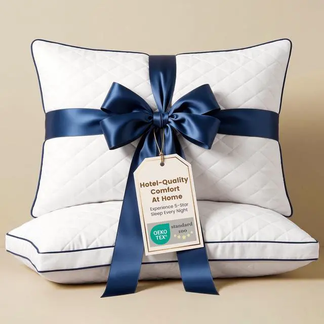 Main image of Shredded Memory Foam Pillows Queen Size Set of 2, Medium Firm Bed Pillow for Sleeping, Soft Memory Foam Queen Pillows 2 Pack for Side and Back Sleepers with Gusset(20"x30")