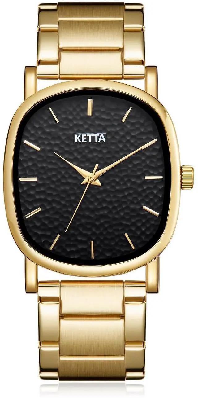 Main image of Unisex Square Round Retro Gold Stainless Steel Strap Analog Quartz Elegant Wrist Watches (ZX-1)