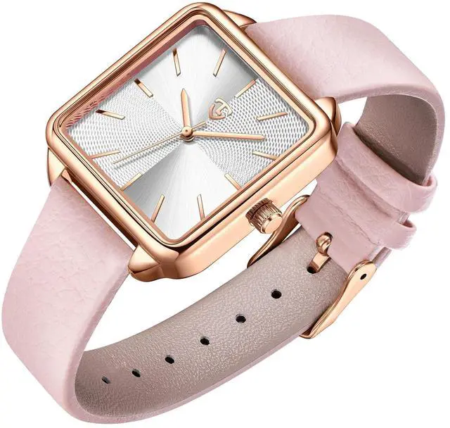 Main image of Women's Square Leather Watch Vintage Elegant Waterproof Analog