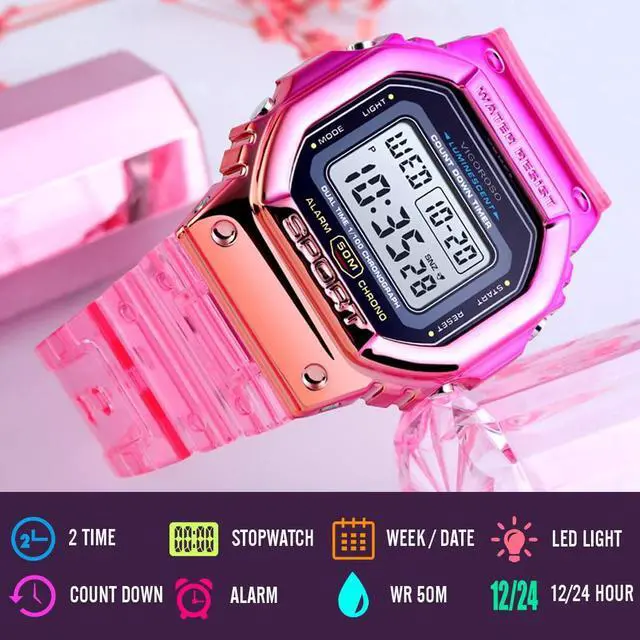 Alt view image 2 of 6 - Digital Watches for Women Waterproof Men's Wrist Watches for Men