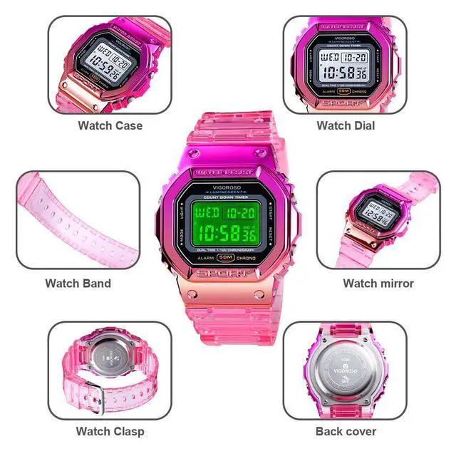 Alt view image 3 of 6 - Digital Watches for Women Waterproof Men's Wrist Watches for Men