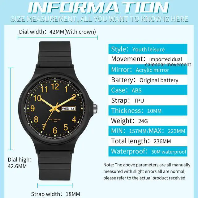 Alt view image 6 of 7 - Women's Watch Waterproof Ladies Watches Sport Wrist Watch Nurse Analog Simple Minimalist Casual Watch Dress Wristwatch with Day Date White Black Pink Gold Green Purple