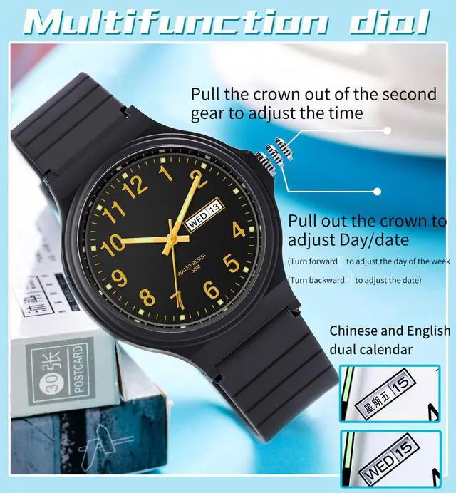 Alt view image 5 of 7 - Women's Watch Waterproof Ladies Watches Sport Wrist Watch Nurse Analog Simple Minimalist Casual Watch Dress Wristwatch with Day Date White Black Pink Gold Green Purple