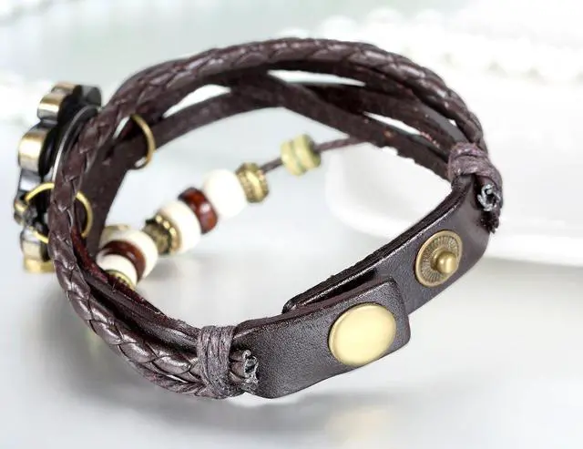 Alt view image 5 of 7 - New Women Wristwatch Butterfly Quartz Vintage Weave Wrap Leather Strap Lady Bracelet Watch