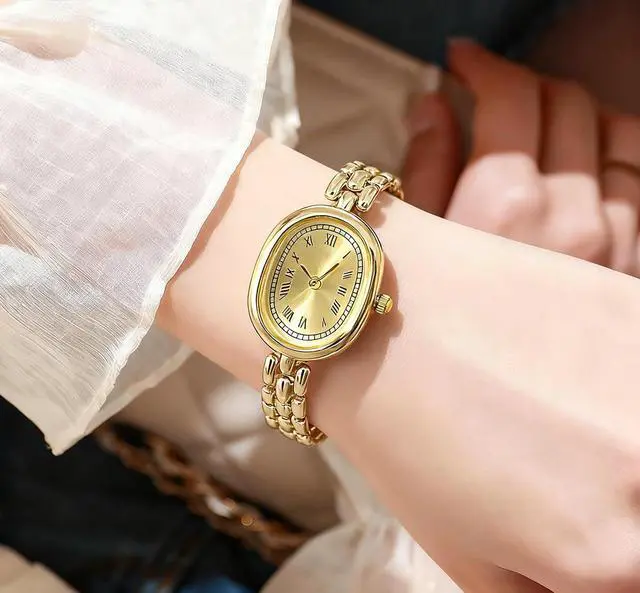 Alt view image 4 of 6 - Womens Vintage Oval Watch Elegant Bracelet Analog Dress Wristwatch