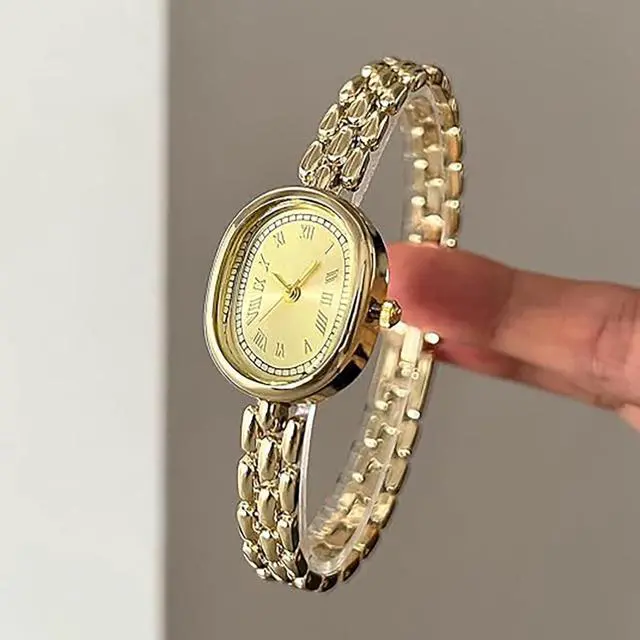 Alt view image 5 of 6 - Womens Vintage Oval Watch Elegant Bracelet Analog Dress Wristwatch