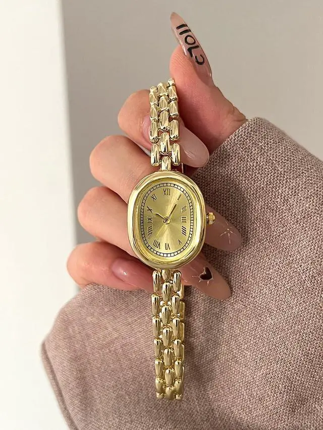 Alt view image 3 of 6 - Womens Vintage Oval Watch Elegant Bracelet Analog Dress Wristwatch