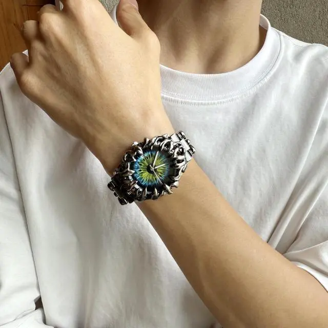 Alt view image 5 of 7 - Halloween Horror Watch Men's Fashion Stainless Steel Retro Minimalist Waterproof Fashion Simple Business Wrist Watch for Men Unisex Dress