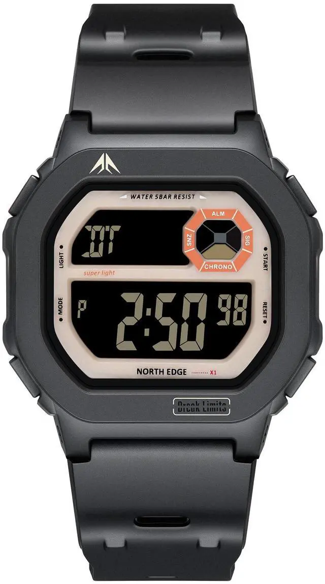 Main image of Boy's Girl's Men's Women's Retro Digital Watch Unisex Water Resistant TPU Strap Lightweight Regular Time Keeping (HR, Min, SEC, PM, Date, Day) Countdown LED Light Daily Alarm Snooze (Black Rice hue)