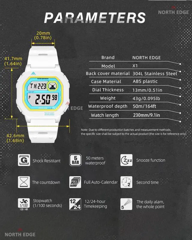 Alt view image 4 of 5 - Boy's Girl's Men's Women's Retro Digital Watch Unisex Water Resistant TPU Strap Lightweight Regular Time Keeping (HR, Min, SEC, PM, Date, Day) Countdown LED Light Daily Alarm Snooze (Black Rice hue)