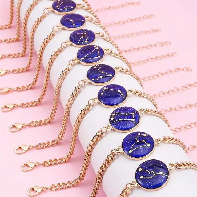 Alt view image 5 of 5 - Mood Sensing Color Changing Constellation Bracelet, 18K Gold Plated 12 Zodiac Jewelry for Emotion Regulation Leo