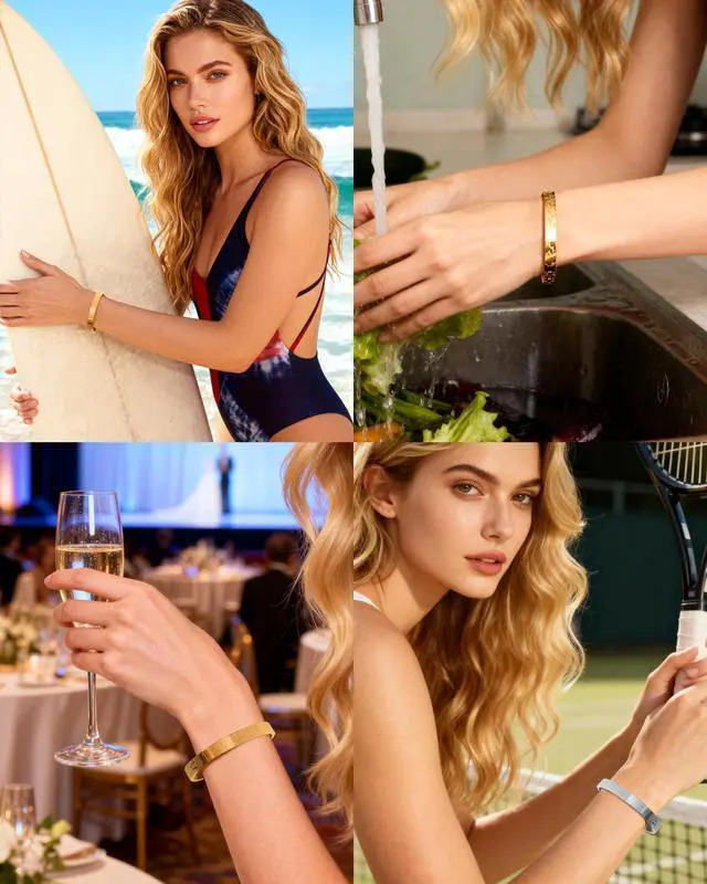 Alt view image 3 of 6 - JINHUI 18K Gold Plated Bracelets Bangle for Women Engraved Dainty 12 Constellation Astrology Gold Bangle Non Tarnish Stainless Steel Bracelet Jewelry Gifts & Women (Slver)