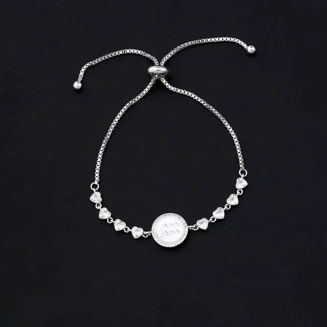 Alt view image 5 of 7 - Zodiac Sign Bracelet Twelve Constellations Gift Silver Bracelet Horoscope Gift Birthday Gifts for Women(Aquarius SBR)