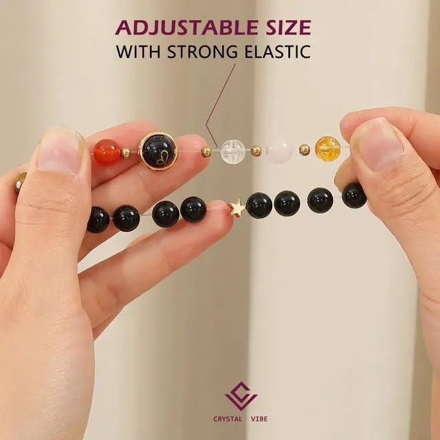 Alt view image 3 of 6 - Zodiac Crystal Bracelet for Women | Horoscope Constellation Bracelet | Natural Gemstone Bead Bracelet | Astrology Birth Sign Jewelry | Crystal Healing Bracelet | Birthday Gift for Women