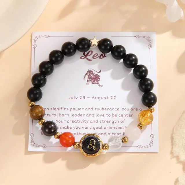 Alt view image 2 of 6 - Zodiac Crystal Bracelet for Women | Horoscope Constellation Bracelet | Natural Gemstone Bead Bracelet | Astrology Birth Sign Jewelry | Crystal Healing Bracelet | Birthday Gift for Women