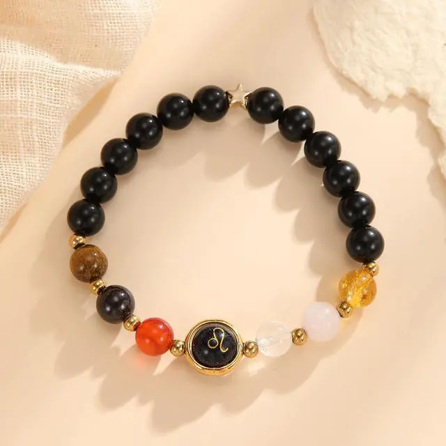 Alt view image 5 of 6 - Zodiac Crystal Bracelet for Women | Horoscope Constellation Bracelet | Natural Gemstone Bead Bracelet | Astrology Birth Sign Jewelry | Crystal Healing Bracelet | Birthday Gift for Women
