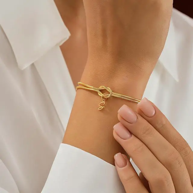 Alt view image 4 of 7 - Zodiac Astrology Snake Chain Bracelet for Women Gold Knot Charm Minimalist Bracelet Elegant Constellation Jewelry Gift Dainty Fashion Wrist Accessories