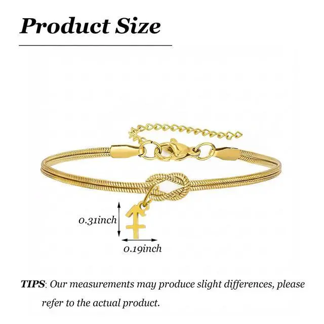 Alt view image 6 of 7 - Zodiac Astrology Snake Chain Bracelet for Women Gold Knot Charm Minimalist Bracelet Elegant Constellation Jewelry Gift Dainty Fashion Wrist Accessories